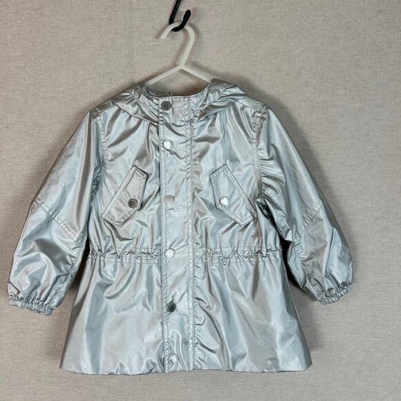 Polo Ralph Lauren Toddler Boy Girl Windbreaker Jacket Size 2T Silver Metallic - Picture 1 of 8